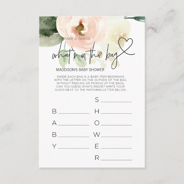 Rosa-kort för babyspel i Flicka Blommigt Baby Tilläggskort (Framsida)