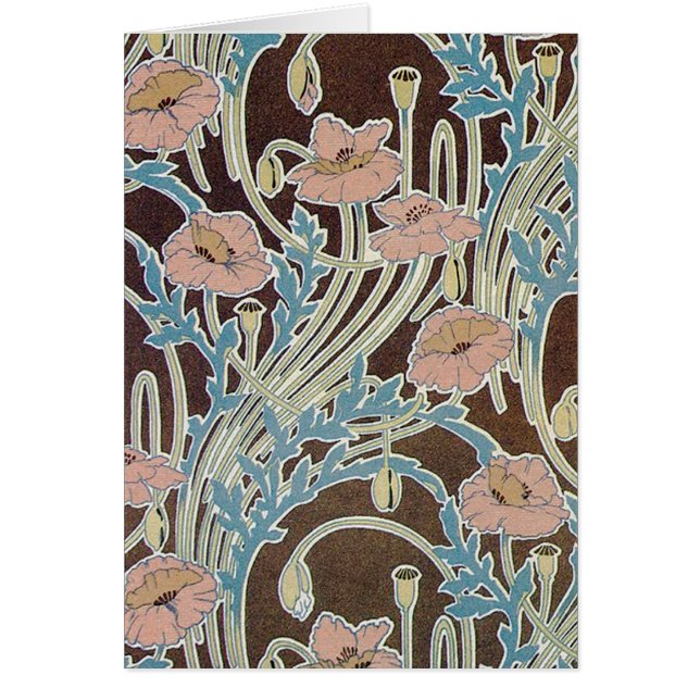 Rosa kort för blommatextildesign (Framsidan)