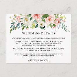 Rosa-kort för Blommigt i Bröllop - Vykort