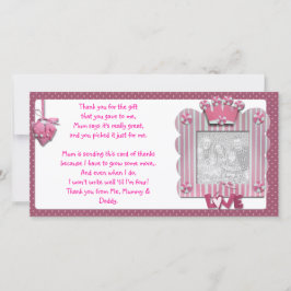 Rosa kort för candystriperamtack från bebis