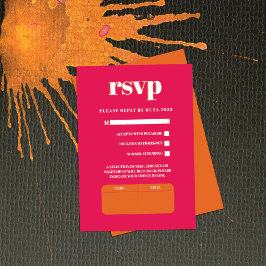 Rosa-kort för Orange med återloppsstil, Bröllop OS OSA Kort