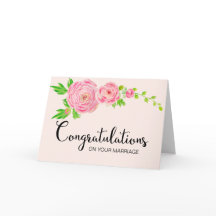 Rosa kort för vattenfärgRanunculuslyckönskan