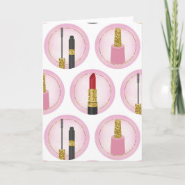 Rosa kosmetika Mönster Kosmetologi Kort