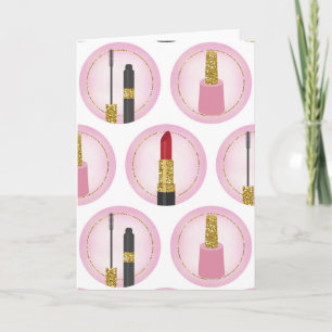 Rosa kosmetika Mönster Kosmetologi Kort