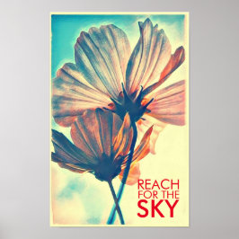 Rosa Kosmos Nå för Himlen Citat Poster