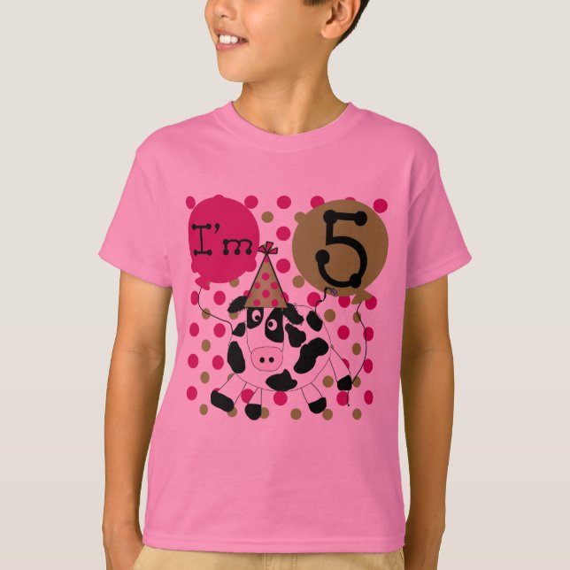 Rosa Kow 5:e födelsedagskjortor och gåvor T-shirt (Framsida)