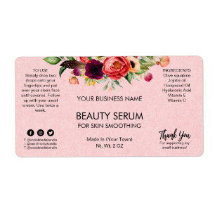 Rosa Kraft Texturerade Ansikte-serumetiketter Fraktsedel