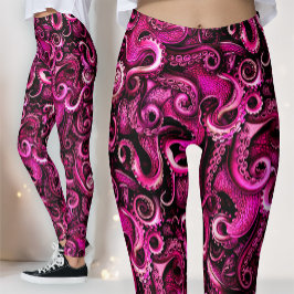 Rosa Kraken Tentakel | Pastell Gothisk Sjöhäxa Leggings