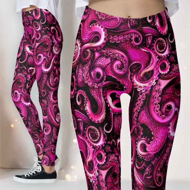 Rosa Kraken Tentakel | Pastell Gothisk Sjöhäxa Leggings (Skapare uppladdad)