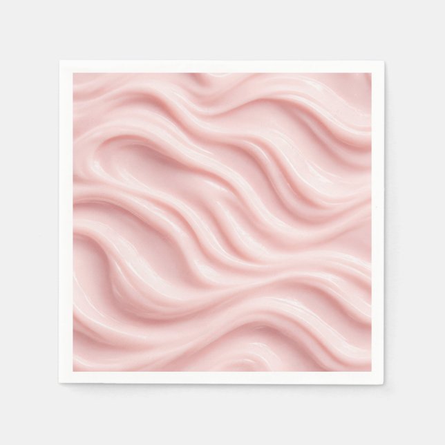 Rosa kräm abstrakt design pappersservett (Framsidan)