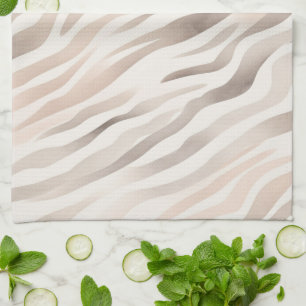 Rosa kräm beige zebra djurtryck kökshandduk