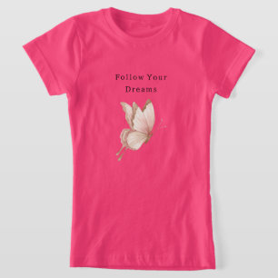 Rosa Kräm Fjärilsdrömmar T Shirt