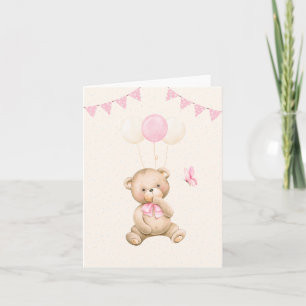 Rosa kräm pastel baby doll kort