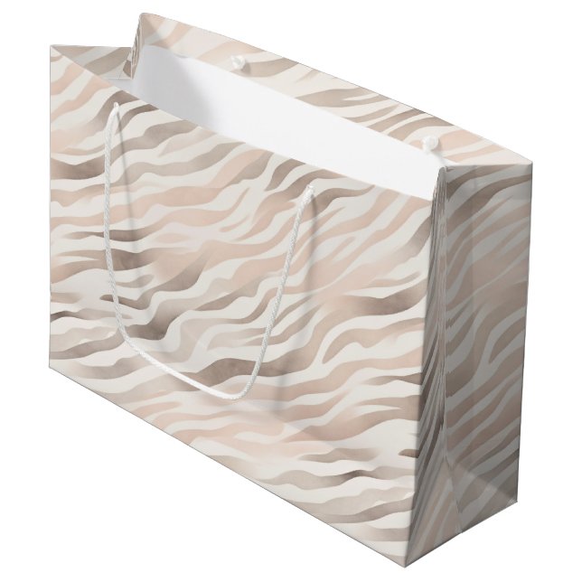 Rosa Kräm Zebra Djur Födelsedag (Framsidan Vinklad)
