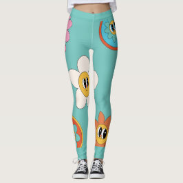 rosa krämillustration, återblomsbalkar leggings
