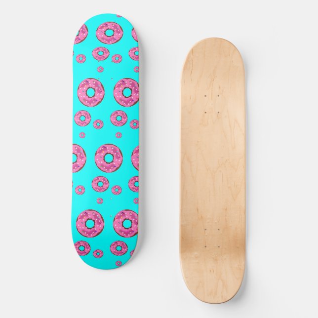 Rosa krämsknötter mini skateboard bräda 18,5 cm (Framsida)