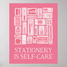 Rosa Kreativ Verktyg Illustration Self-Care Poster