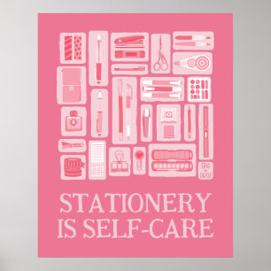 Rosa Kreativ Verktyg Illustration Self-Care Poster