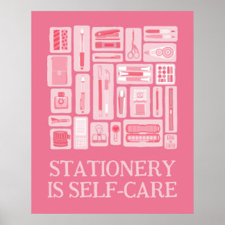 Rosa Kreativ Verktyg Illustration Self-Care Poster