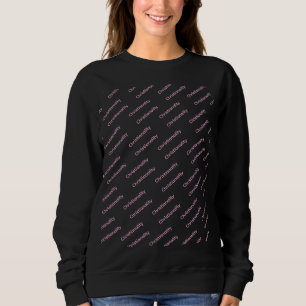 Rosa kristen logo upprepas på svart långärmad t shirt