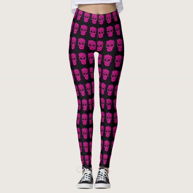 Rosa krokettbensin leggings (Framsida)