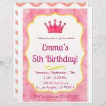 Rosa Krona Birthday Inbjudan | zazzlemade Magic