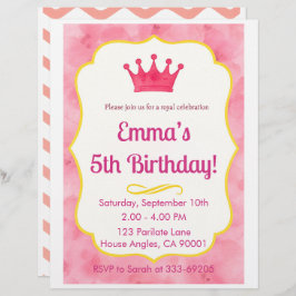 Rosa Krona Birthday Inbjudan | zazzlemade Magic Brevhuvud