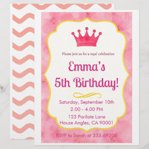 Rosa Krona Birthday Inbjudan   zazzlemade Magic Brevhuvud