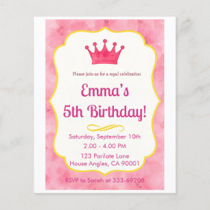 Rosa Krona Birthday Inbjudan zazzlemade Magic Flygblad