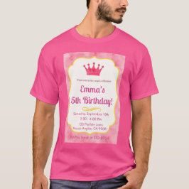 Rosa Krona Birthday Inbjudan | zazzlemade Magic T Shirt
