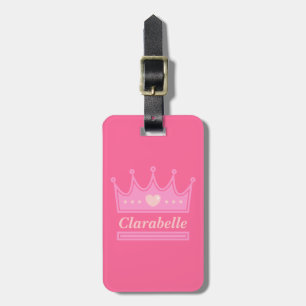Rosa krona för den kungliga prinsessan bagagebricka