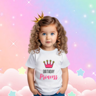 Rosa krona för födelsedag t shirt