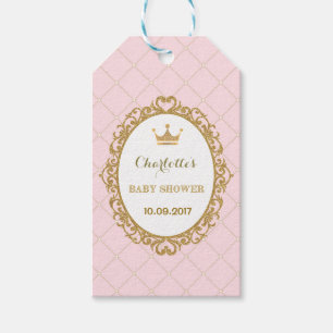 Rosa Krona Princess Baby Shower Favor Gift Märkre Presentetikett