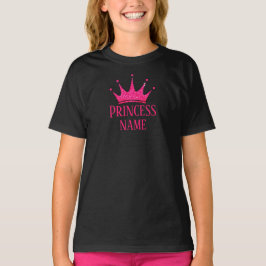 Rosa Krona Princess ... Lägg till namn i T-Shirt
