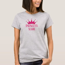 Rosa Krona Princess ... Lägg till namn i T-Shirt