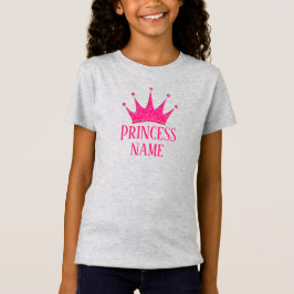 Rosa Krona Princess ... Lägg till namn i T-Shirt