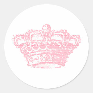 Rosa Krona Runt Klistermärke