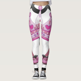 rosa krona skor leggings