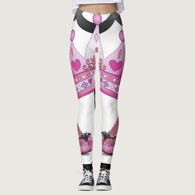 rosa krona skor leggings (Framsida)