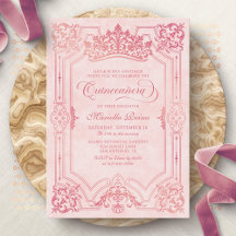 Rosa Krona Tiara Elegant Quinceanera