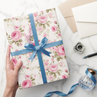 Rosa kronblad lyser presentpapper