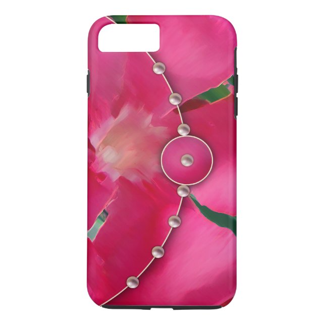 Rosa kronblad och pärlor Case-Mate iPhone skal (Baksida)