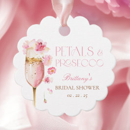 Rosa kronblad Prosecco Bröllopsdusch Gåvor Etiketter