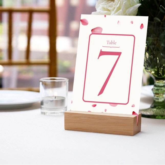 Rosa Kronblad Vattenfärg Blommig Bordsnummer (Rose Petals Watercolor Table Number)