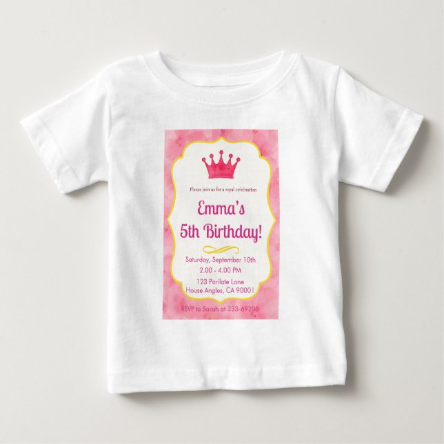 Rosa Kronfödelsedagsinbjudan | zazzlemade Magi T Shirt (Framsida)