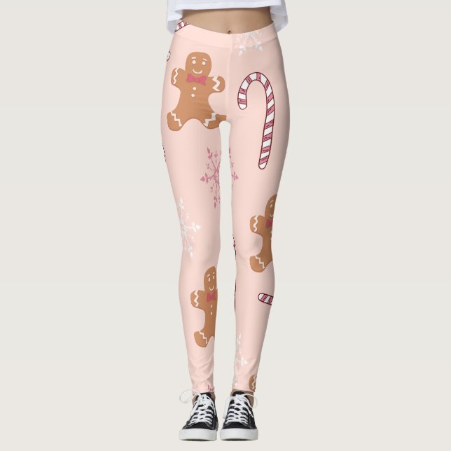 rosa kryddbröd jul leggings (Framsida)