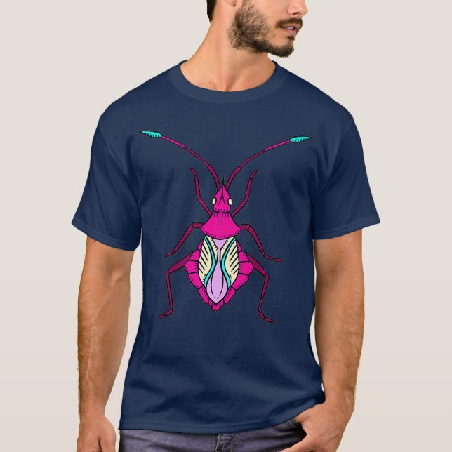 Rosa Kryp Shirt Coola Insekt Entomology Science T (Framsida)