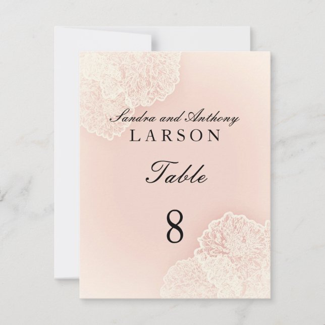 Rosa krysantemum Bordnummerkort Inbjudningar (Framsida)