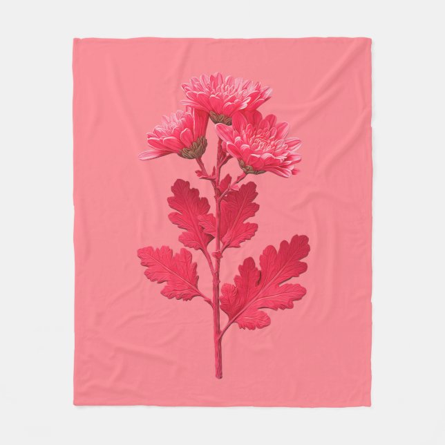 Rosa krysantemum fleecefilt (Framsidan)