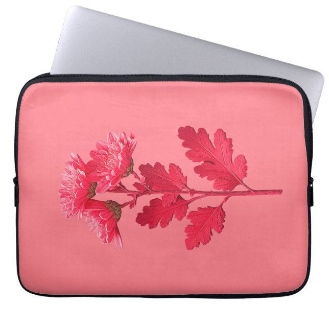 Rosa Krysantemum  Laptop Fodral (Framsidan)